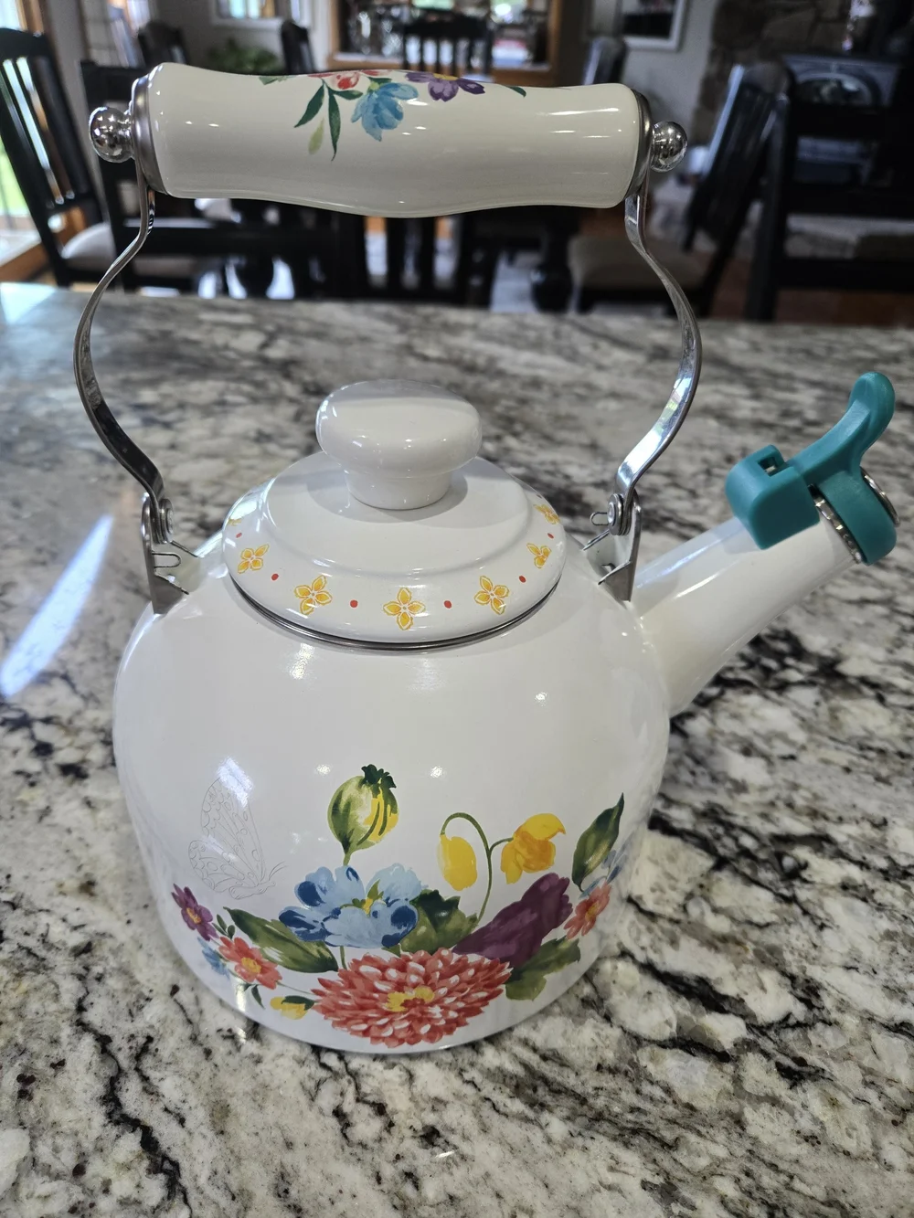 Pioneer Woman Blooming Bouquet Whistling Tea Pot